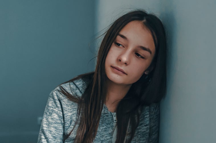 Pensive teen. Depression, teen depression, pain, suffering.